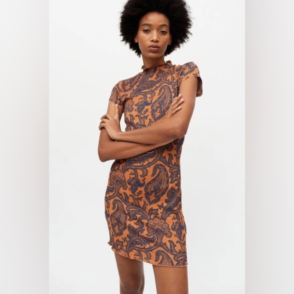 Urban Outfitters Orange and Blue Paisley Mini Dress
